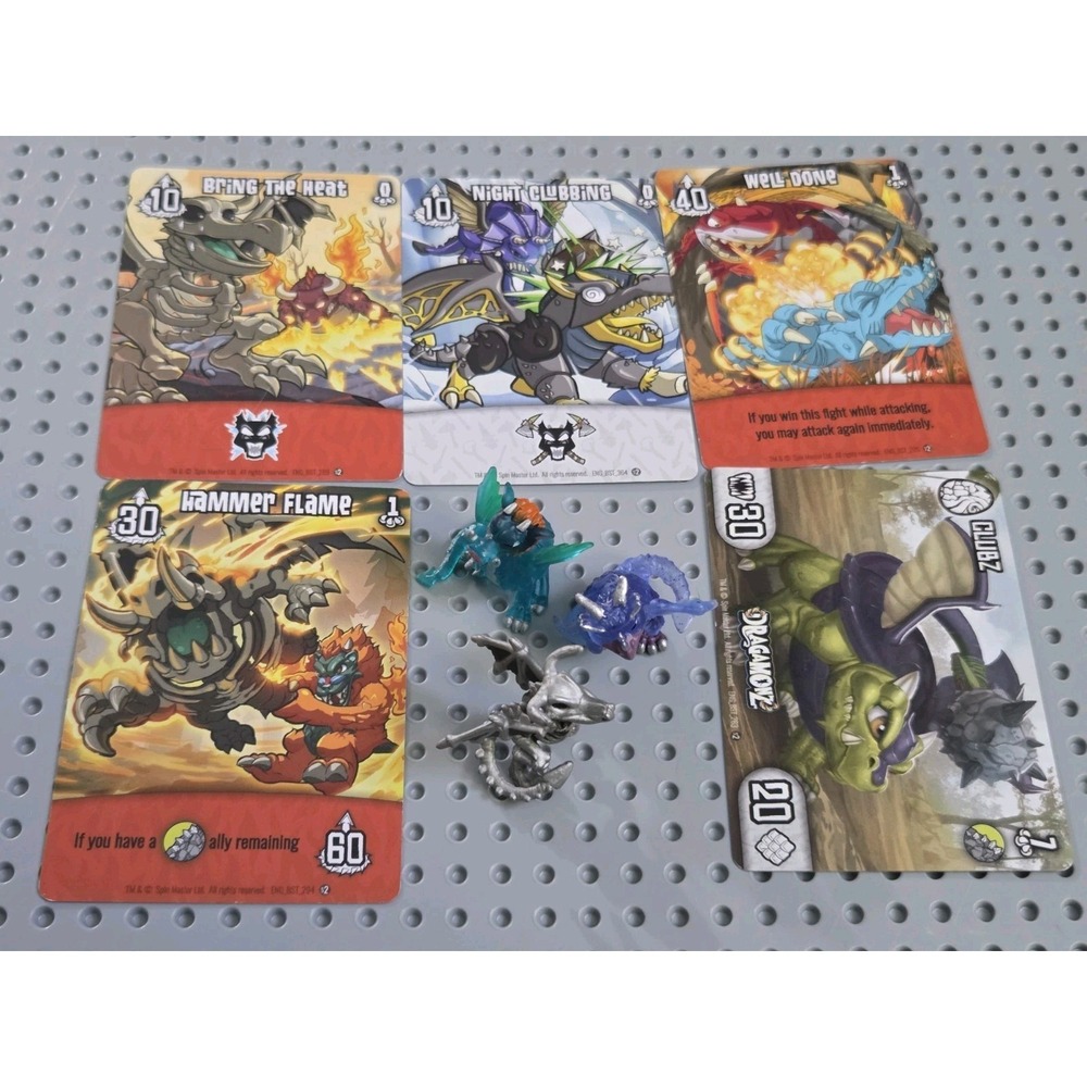Dragamonz Dragon Figures and‎ Battle Cards 8pc Lot Collectible Toy